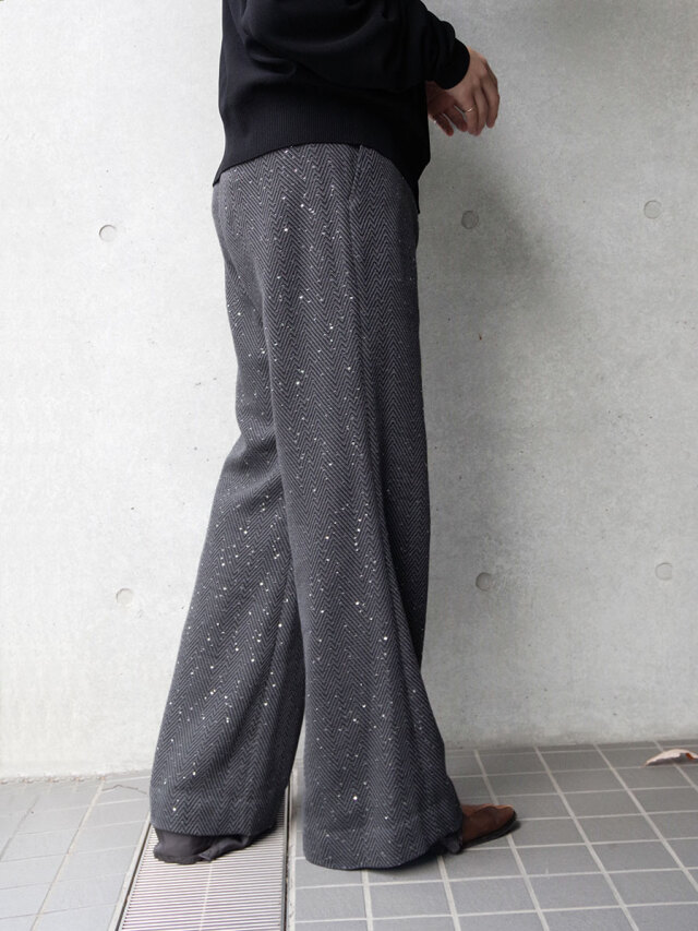 【MASU/エムエーエスユー】FLARE TAILORED TROUSERS MASU スラックス 「MASU/エムエーエスユー」GALAXY-CUT LEATHER