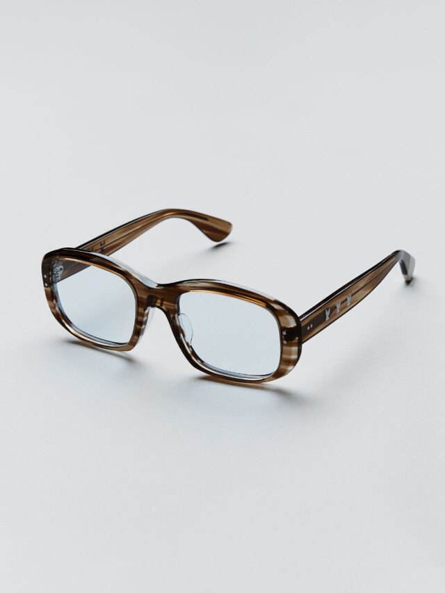 MASU ""MASU X BLANC" OVAL SHAPE SUNGLASSES" - BROWN MARBLE