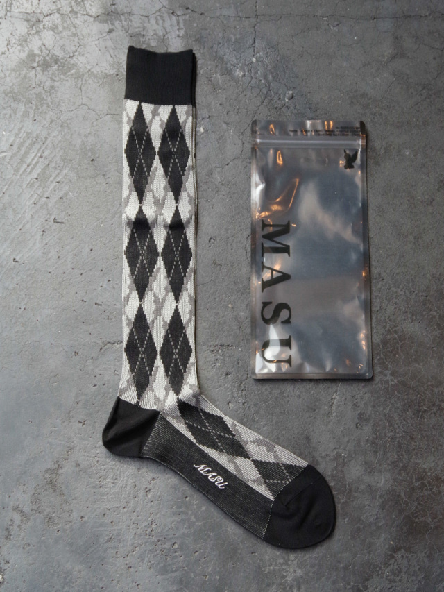 MASU × Tabio MEN "ANGEL ARGYLE SOCKS" - BLACK