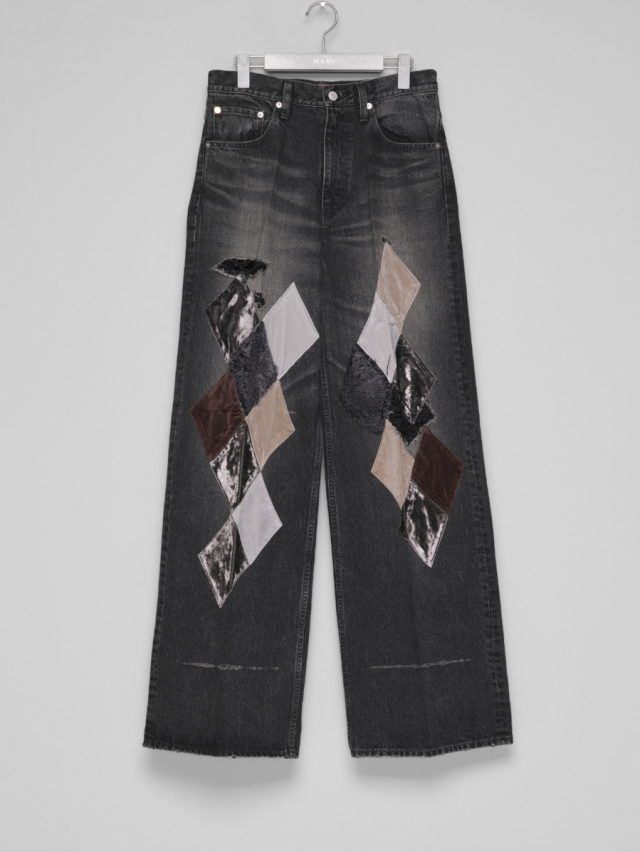 MASU "MB DIAMOND WIDE JEANS" - BLACK