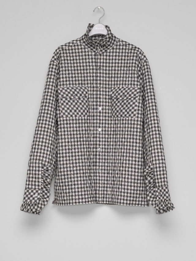 MASU "PRINCE PUFFER PLAID SHIRT" - BLACK