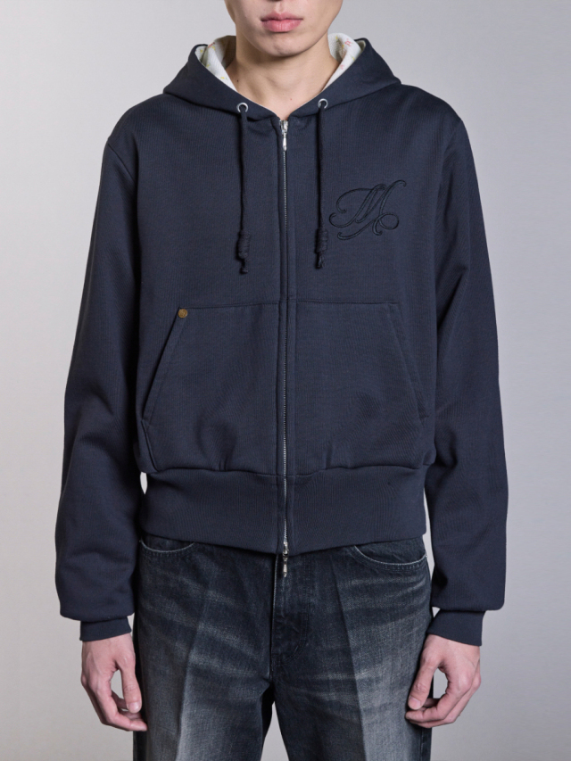 MASU "MB FLOWER ZIP-UP HOODIE" - BLACK