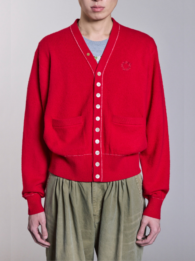 MASU "MB 10 BUTTON CARDIGAN" - RED