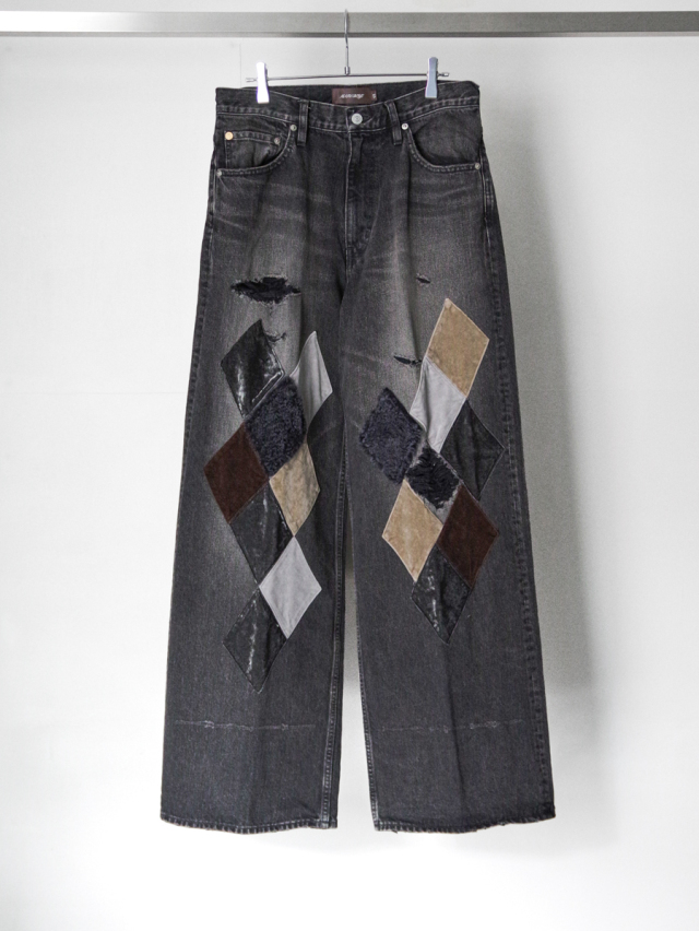 MASU "MB DIAMOND WIDE JEANS" - BLACK