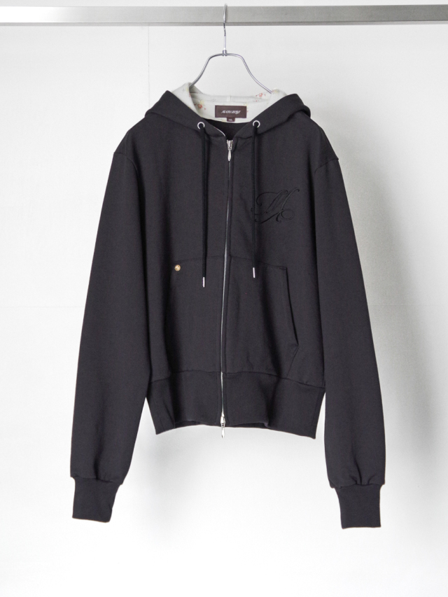 MASU "MB FLOWER ZIP-UP HOODIE" - BLACK