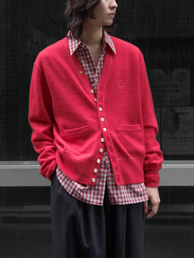 MASU "MB 10 BUTTON CARDIGAN" - RED