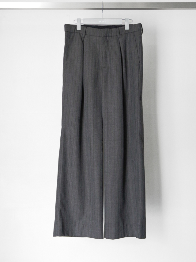 MASU "INVERTED PLEATS WIDE TROUSERS" - CHARCOAL BLACK