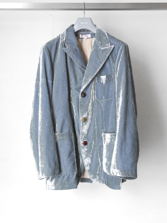 MASU "FARMER'S VELVET TAILORED JACKET" - DUSTY BLUE