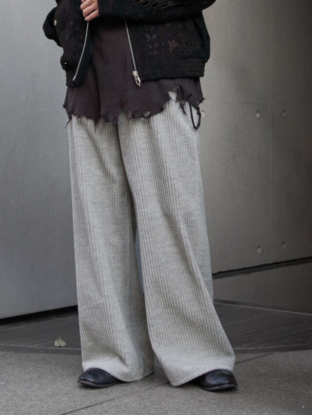 MASU "CORDUROY WIDE TROUSERS" - HEATHER GRAY