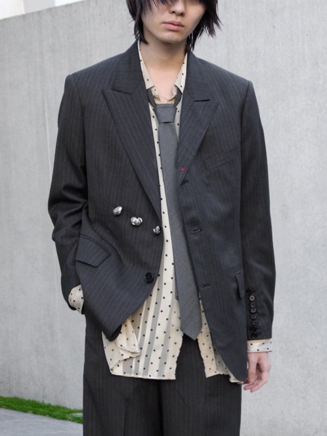 MASU "RED BAR TACK TAILORED JACKET" - BLACK
