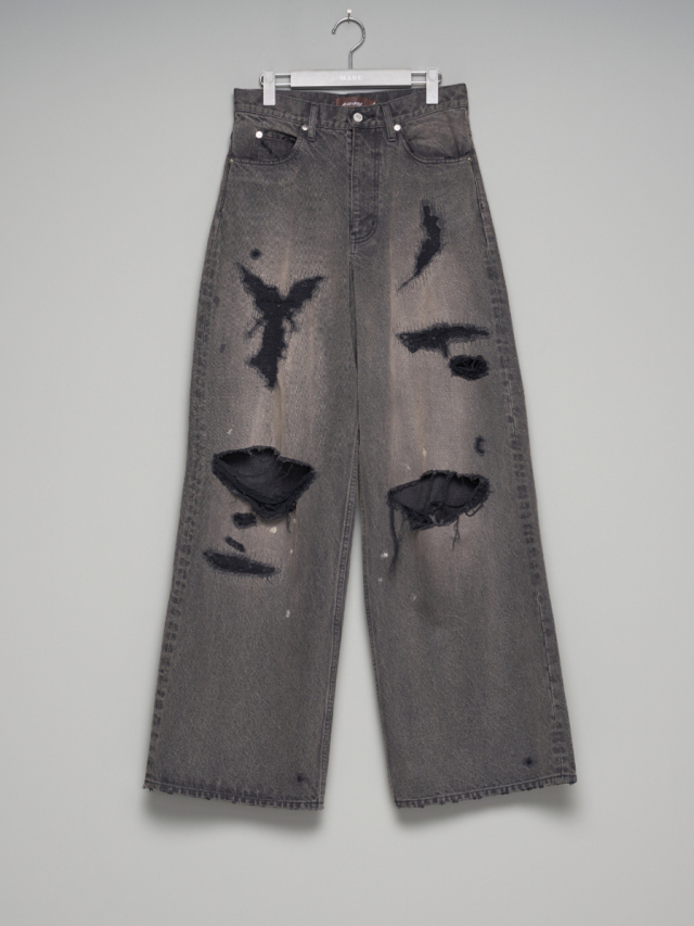 MASU "MB BAGGY JEANS ANGEL DAMAGE" - BLACK