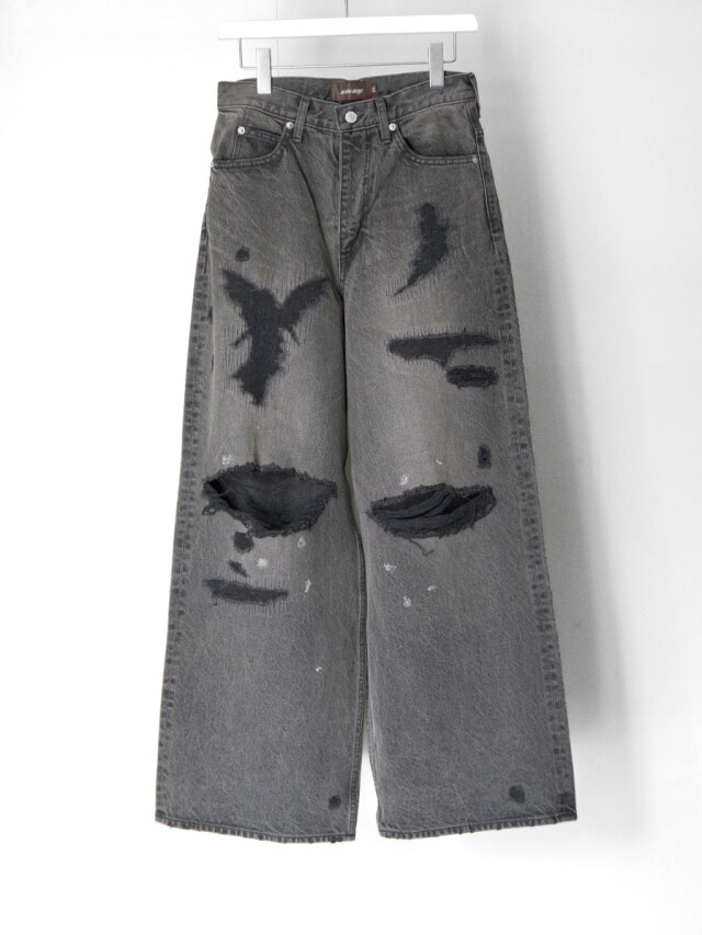 MASU "MB BAGGY JEANS ANGEL DAMAGE" - BLACK