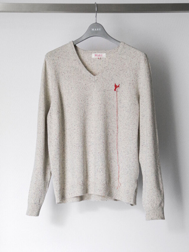 MASU "SILK NEP SWEATER" - WHITE