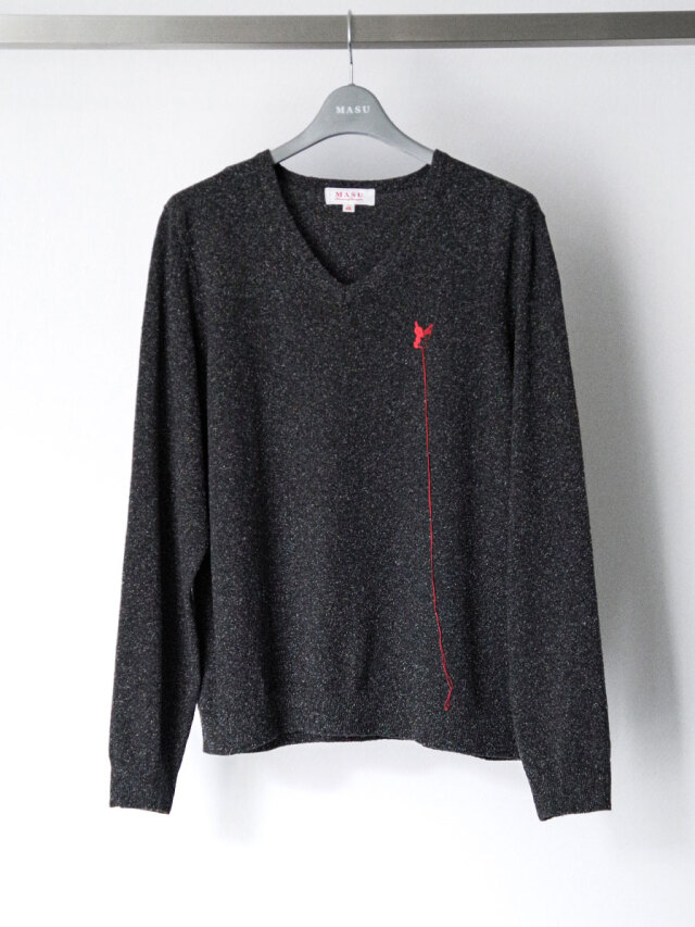 MASU "SILK NEP SWEATER" - BLACK