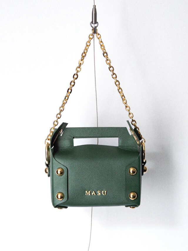 MASU "LEATHER CAKE BAG" - MOSS GREEN