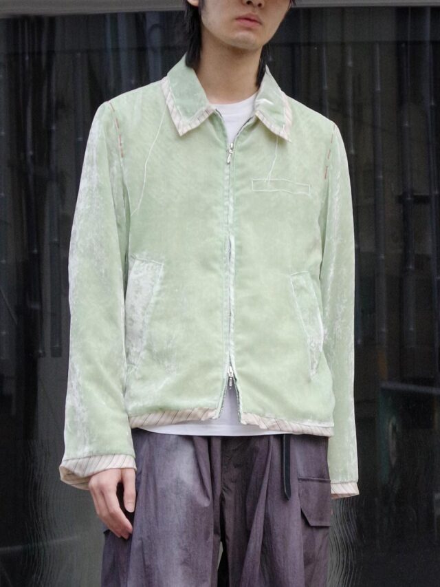 MASU "UNEVEN VELVET JACKET" - MELON