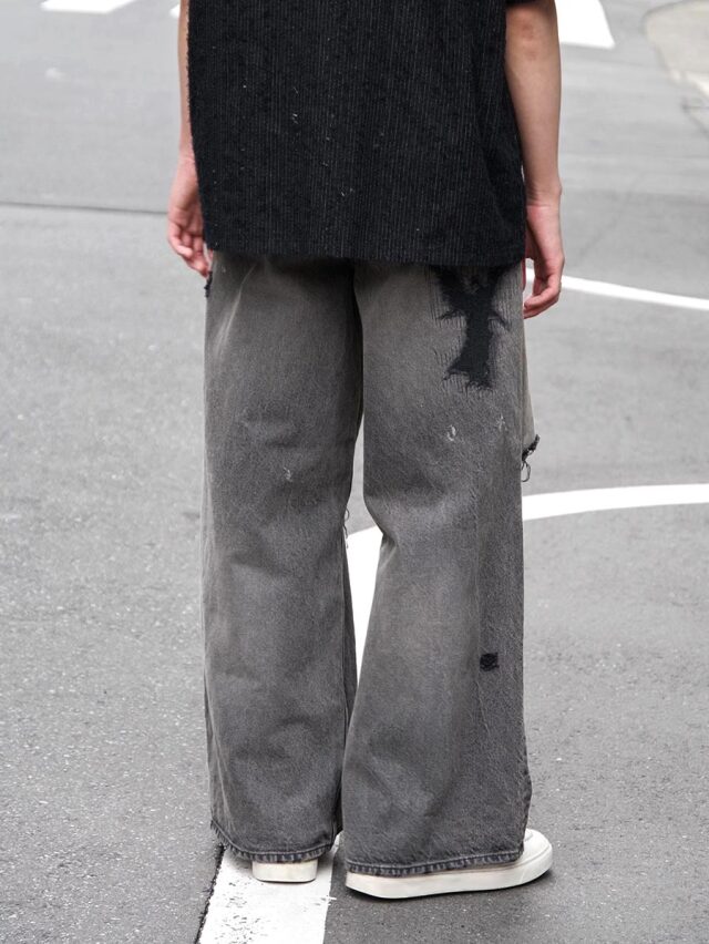 MASU MB BAGGY JEANS ANGEL DAMAGE サイズ46 MASU/エムエーエスユー/MB BAGGY JEANS ANGEL DAMAGE/B26U6PL003