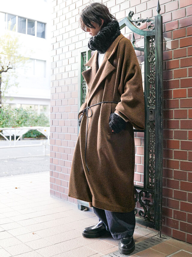 my beautiful landlet "RECYCLED MELANGE WOOL KNIT LONG COAT"