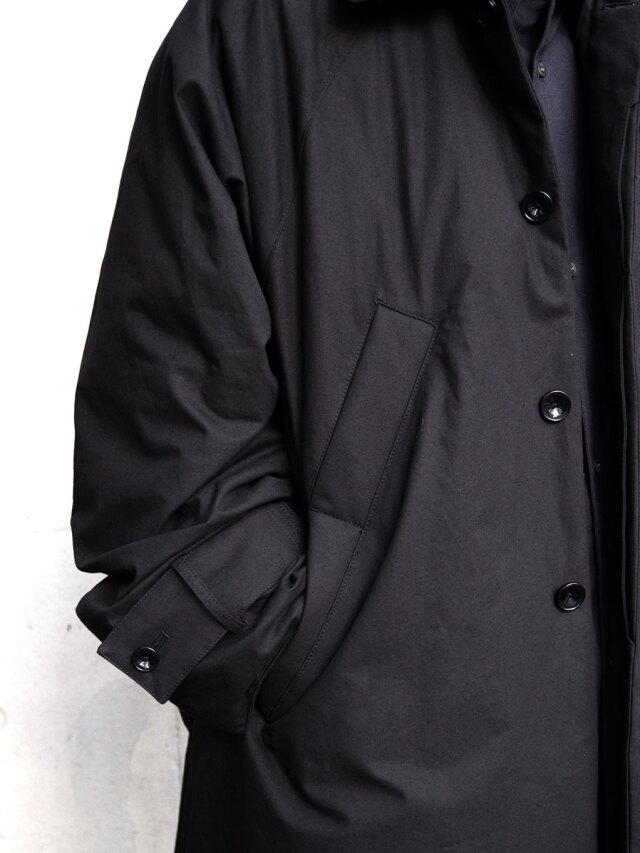 my beautiful landlet 22ss LONG COAT 黒 my beautiful landlet - RECYCLED MELANGE WOOL KNIT LONG COAT