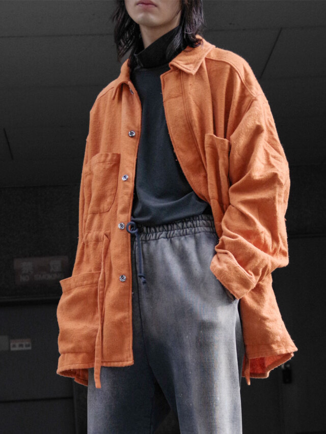 ANCELLM "PILLING SHIRT JACKET" - TERRACOTTA