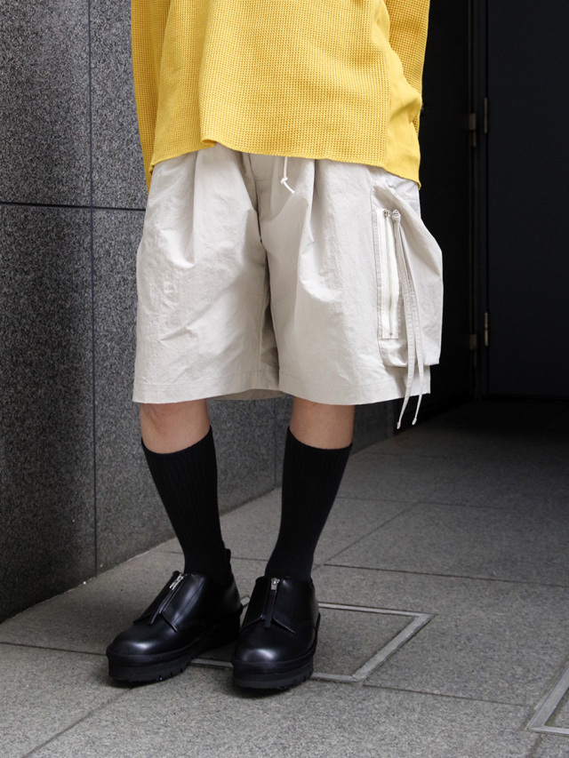 my beautiful landlet "NYLON TAFFETA WIDE SHORT PANTS" - LIGHT GRAY