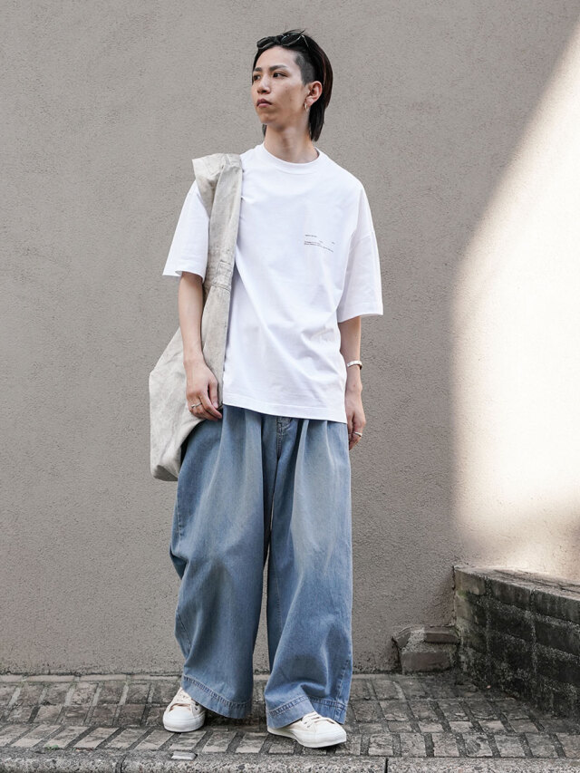 パンツ my beautiful landlet DENIM TUCKWIDEPANTS my beautiful landlet / DENIM NO TUCK WIDE PANTS / ONE WASH