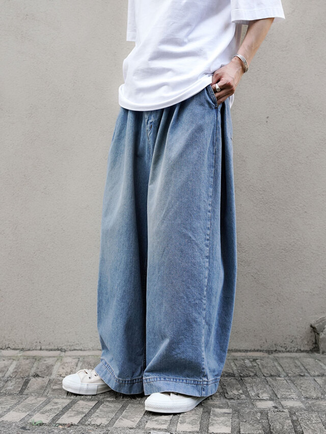 パンツ my beautiful landlet DENIM TUCKWIDEPANTS my beautiful landlet / DENIM NO TUCK WIDE PANTS / ONE WASH