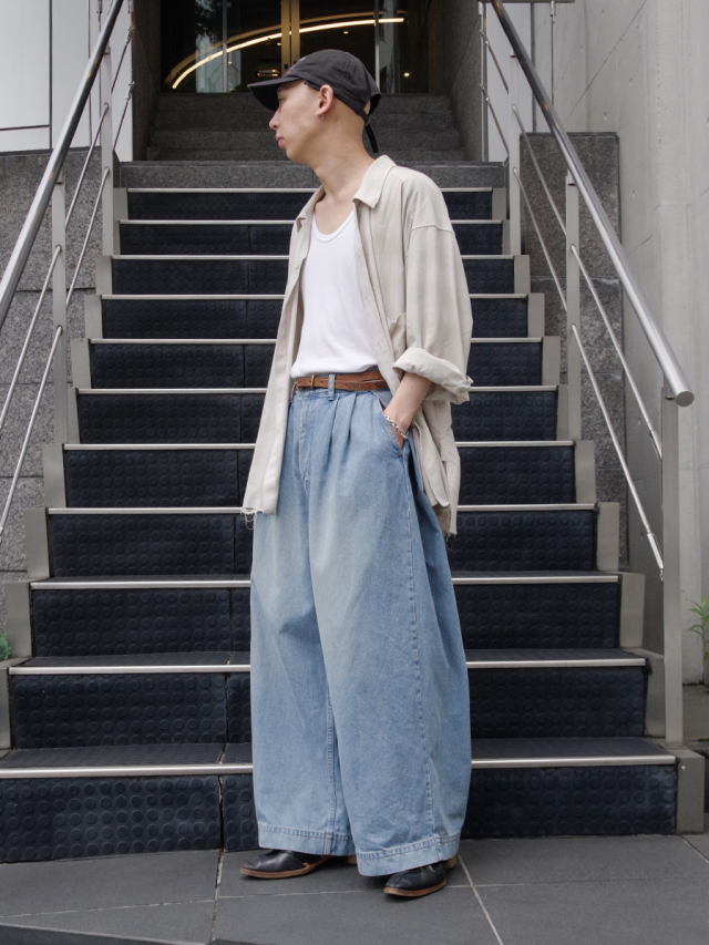 パンツ my beautiful landlet DENIM TUCKWIDEPANTS my beautiful landlet / DENIM NO TUCK WIDE PANTS / ONE WASH