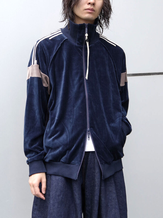 my beautiful landlet "COTTON VELOUR TRACK JACKET" - NAVY