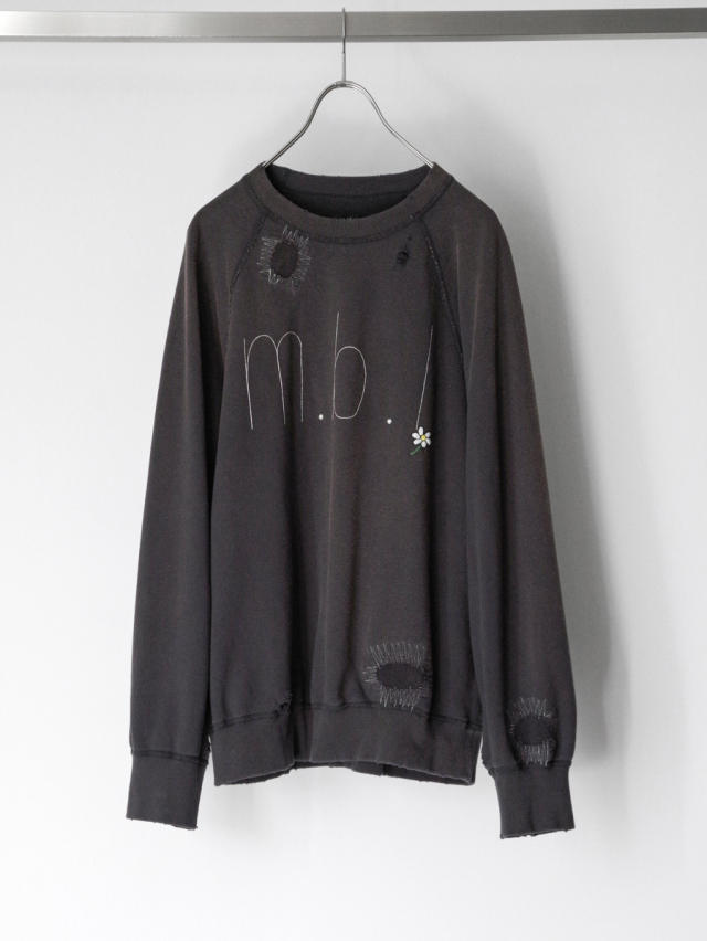 my beautiful landlet "DAMAGE EMBROIDERY SWEATSHIRT" - BLACK