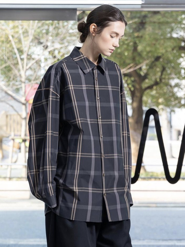 VOAAOV "SOFT SEAMER OVERSIZE CHECK SHIRT"