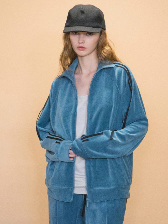 my beautiful landlet "VELOR JERSEY TRACK JACKET" - SAX