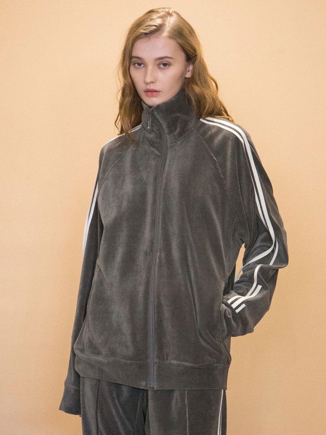 my beautiful landlet "VELOR JERSEY TRACK JACKET" - GRAY