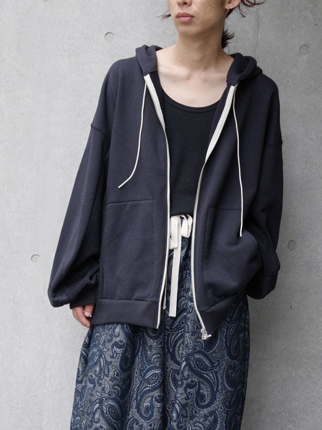 my beautiful landlet "30/7 TIGHT TENION FLEECY FABRIC PARKA" - NAVY