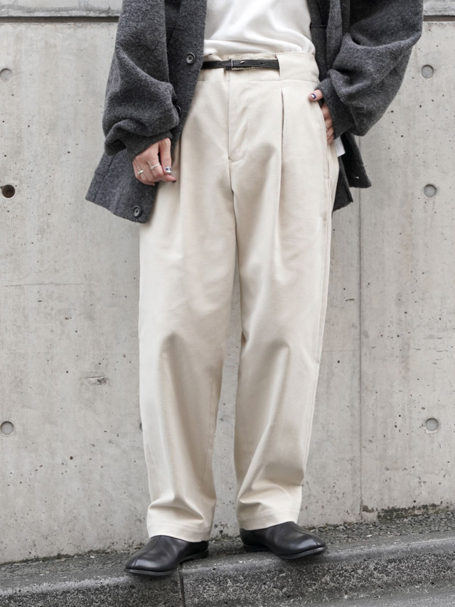 RAKINES "COTTON WORK FLANNEL / T2 PANTS" - IVORY