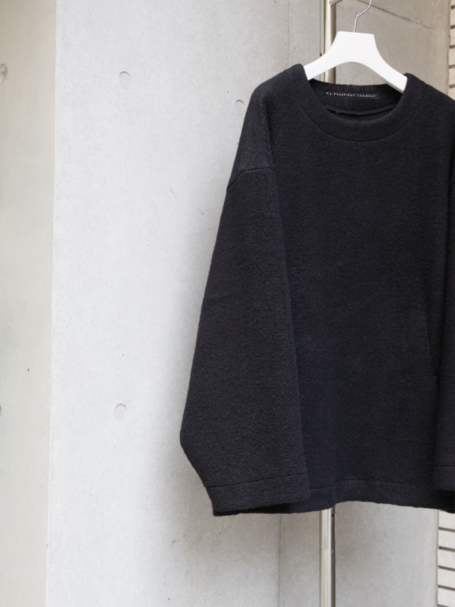 My beautiful landlet長袖デザインカットソー　ウールブラック黒 my beautiful landlet - GIZANDY JERSEY OVERSIZE T-SHIRT
