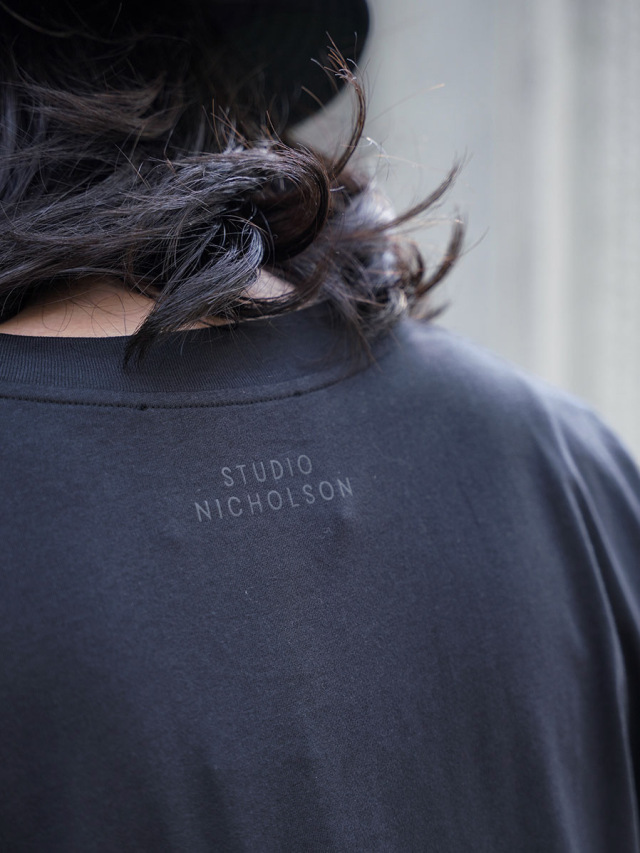 【新品級】STUDIO NICHOLSON ネイビー Tシャツ S STUDIO NICHOLSON スタジオニコルソン オーバーサイズ Tシャツ