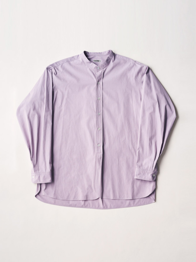 RAKINES "TRINITY CHAMBRAY CLOTH - BAND COLLAR SHIRT" - ORCHID PURPLE