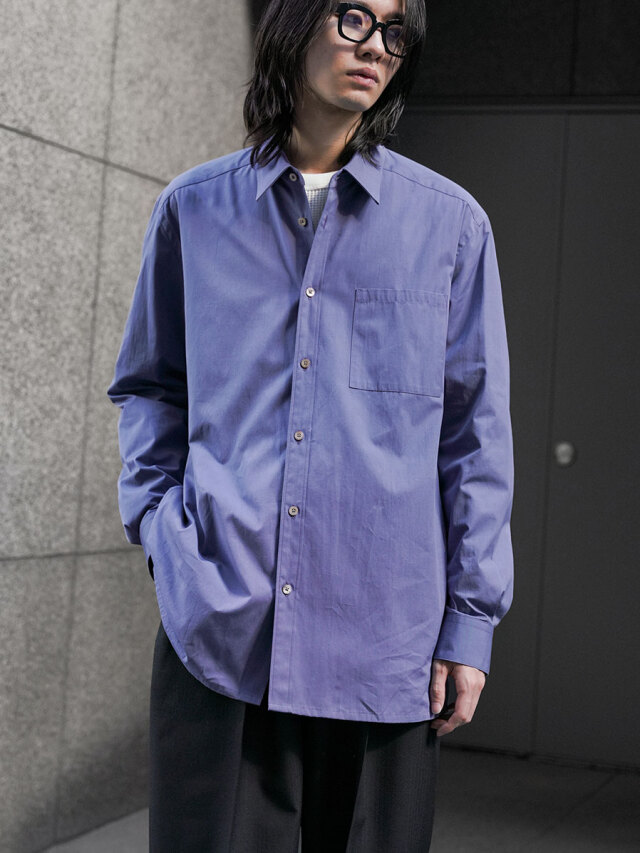 RAKINES "Trinity Chambray - Michels" REGULAR COLLAR SHIRT - Ultra Marine