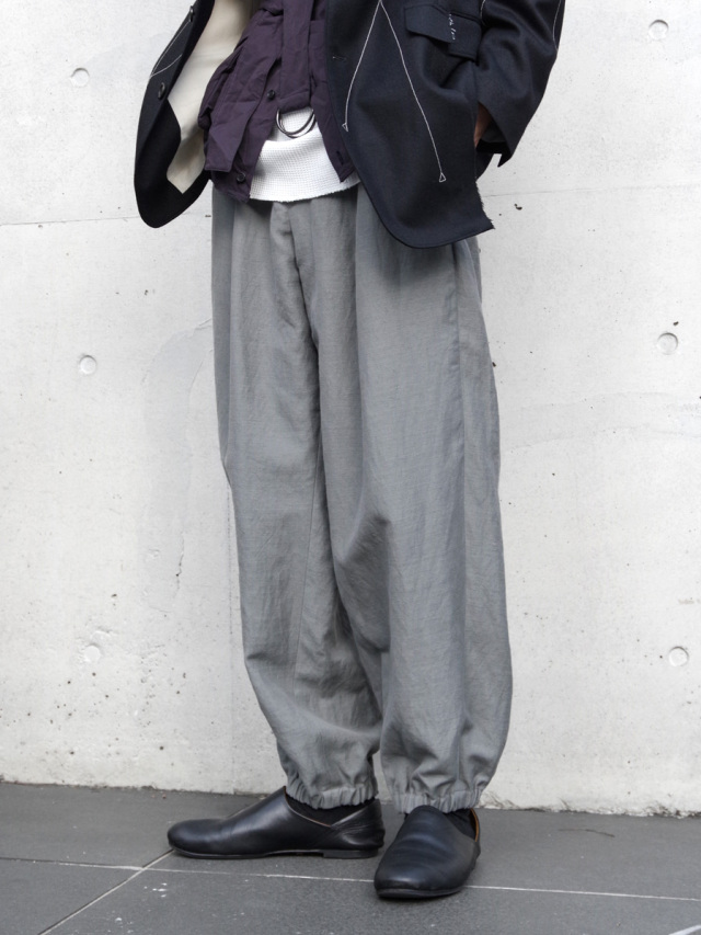 RAKINES "Wool linen washer - Clarence" BALOON PANTS - Steel