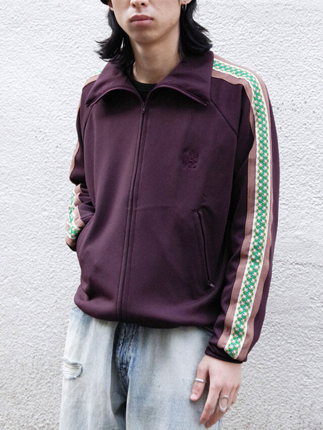 Sasquatchfabrix. "LACE TAPE TRACK JACKET" - BORDEAUX