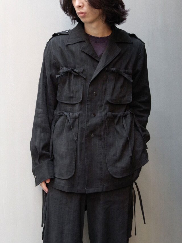 Sasquatchfabrix. "DRAWSTRING PK BUSH SHIRT" - BLACK