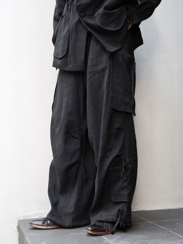 Sasquatchfabrix. "DRAWSTRING PK CARGO PANTS" - BLACK