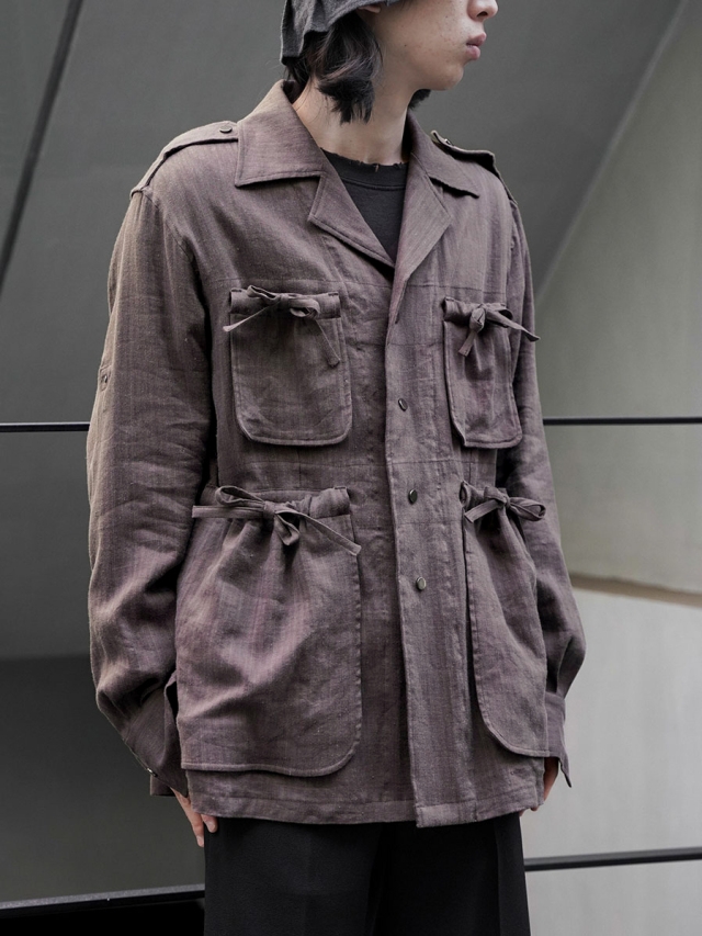 Sasquatchfabrix. "DRAWSTRING PK BUSH SHIRT" - BROWN