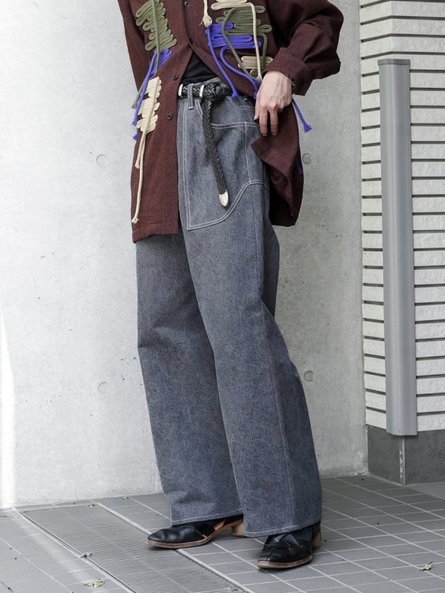 SASQUATCHfabrix 24ss ワイドデニムパンツ　　medium 2024AW】 Sasquatchfabrix. (サスクワァッチファブリックス