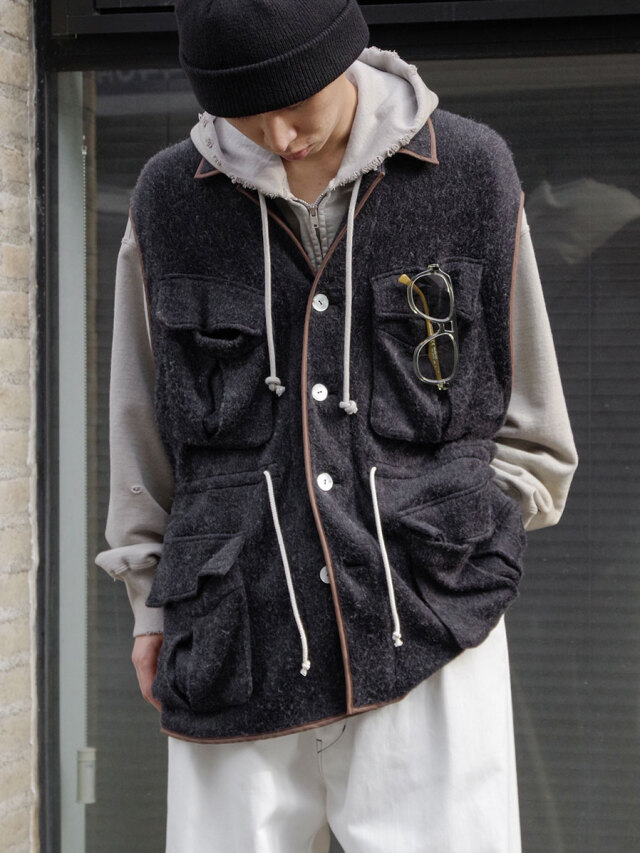 Urig "SHAGGY FLEECE FATIGUE VEST"