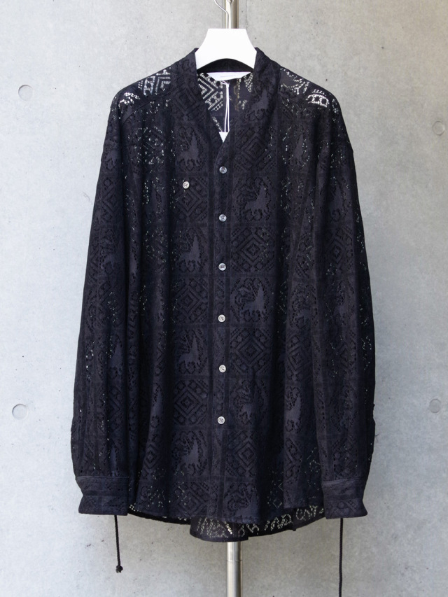 【美品】サスクワッチファブリックス　ベルベットシャツ　ブラック 2023AW】 Sasquatchfabrix. (サスクワァッチファブリックス