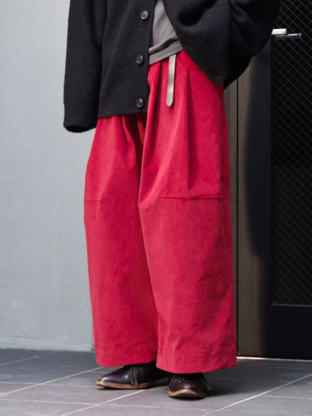 SHINYAKOZUKA "BAGGY (STRETCH CORDUROY)" - RED
