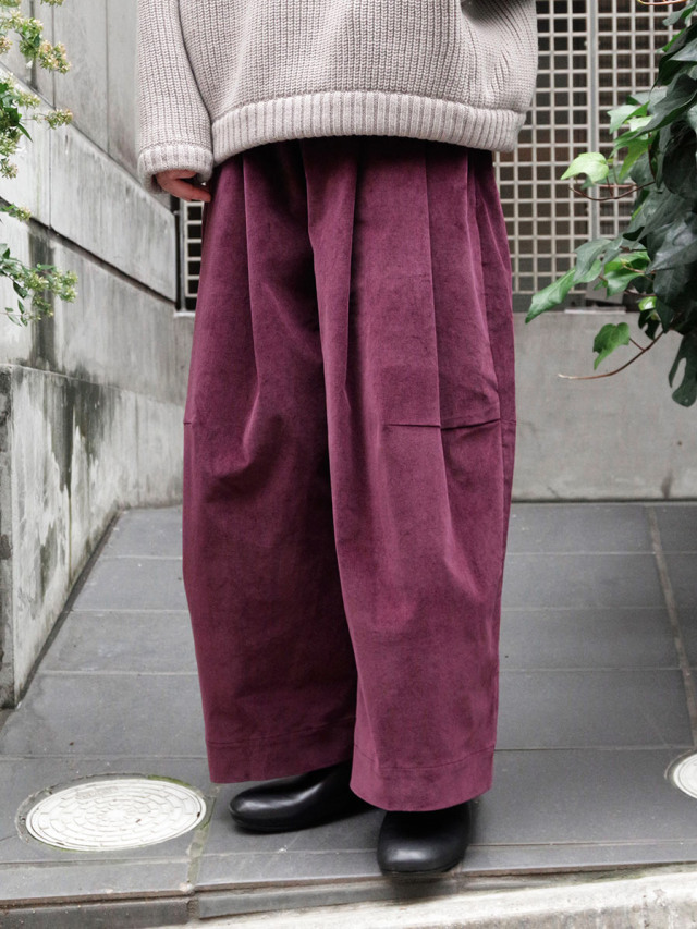 SHINYAKOZUKA "BAGGY (STRETCH CORDUROY)" - PURPLE