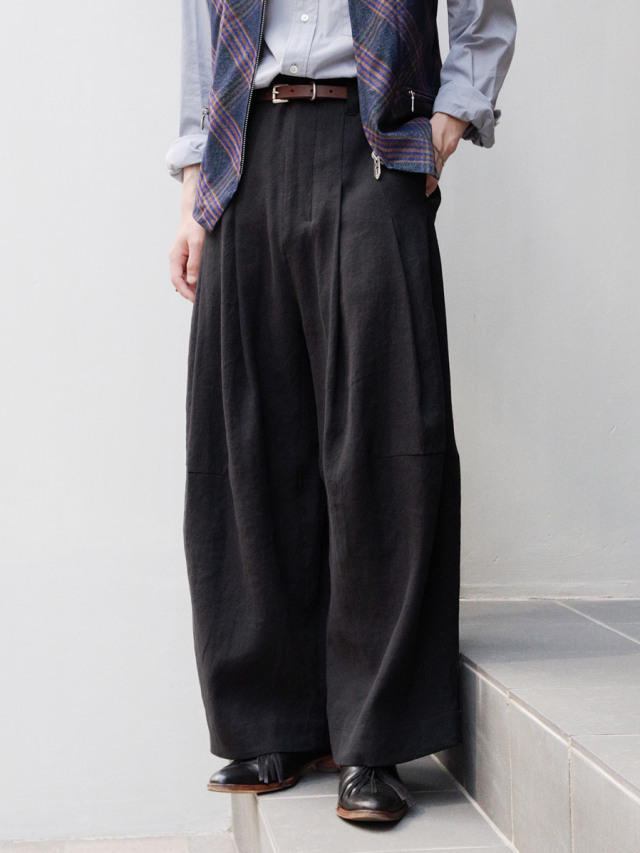 SHINYAKOZUKA "BAGGY (LINEN)" - BLACK